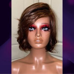 BESTYLEZ216 BESPOKE WIGS *BRENDA* Auburn Brown Bob Synthetic Wig 12inches